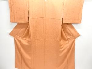 草花模様織り出し一つ紋色無地着物